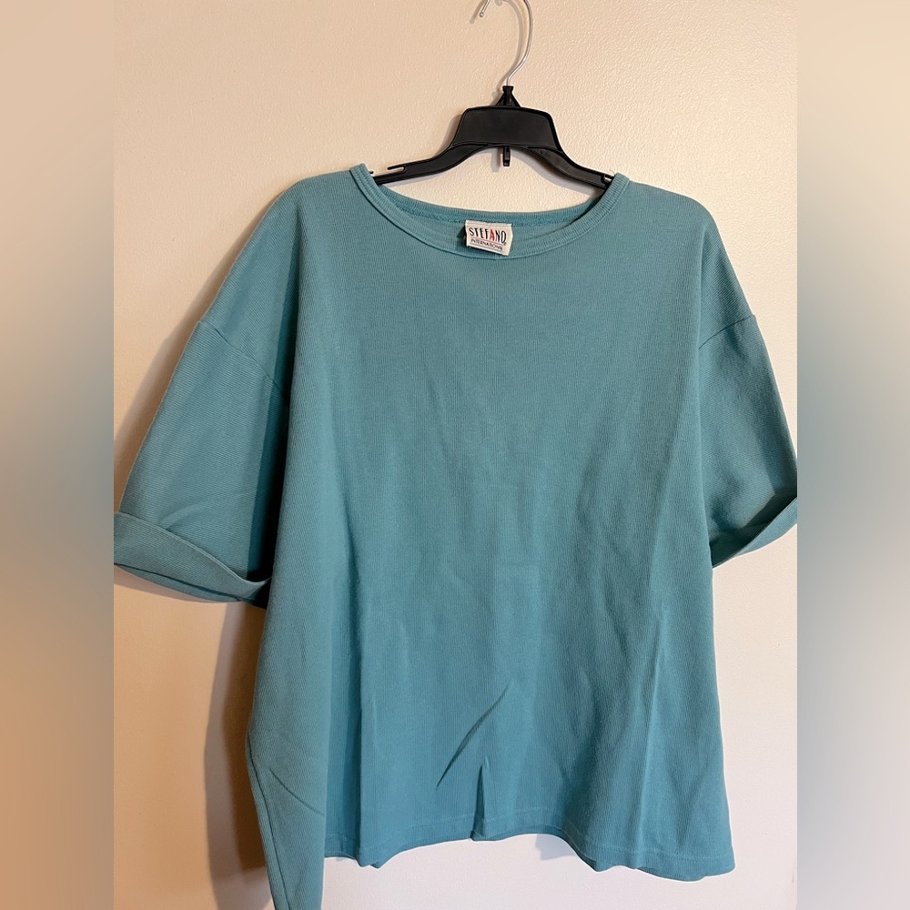 VINTAGE PLUS SIZE STEFANO INTERNATIONAL TEAL TOP